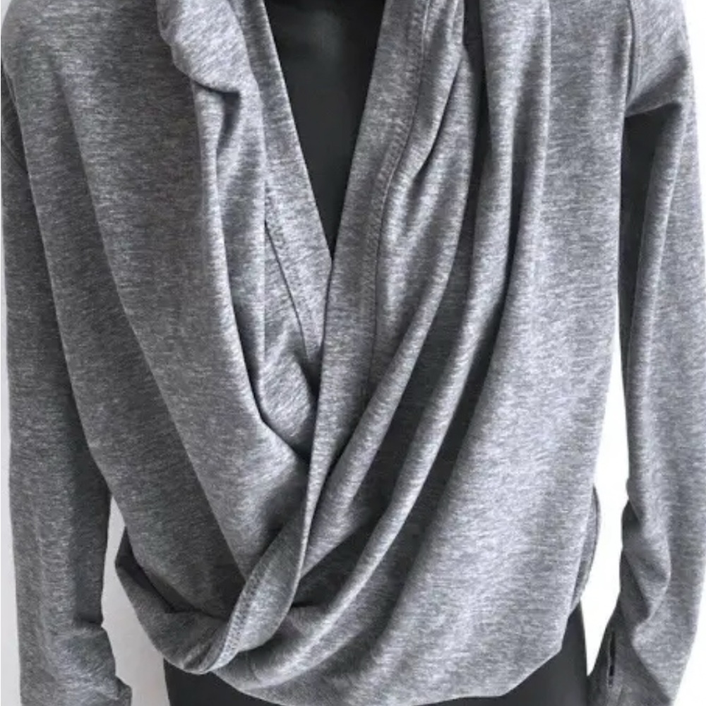 Lululemon Ivivva Heather Gray Cowl Neck Sweater